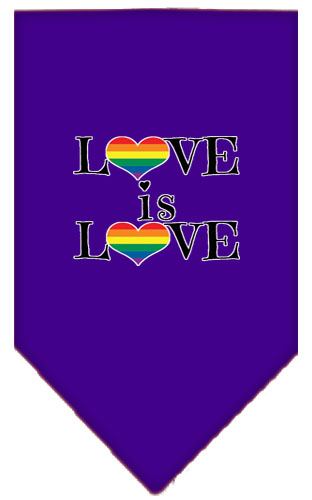 Love is Love Screen Print Bandana Purple Small